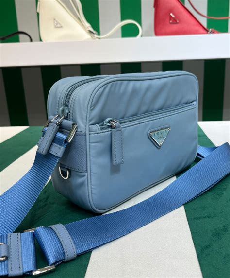 prada 1bc167|Blue/ Black Nylon Bag .